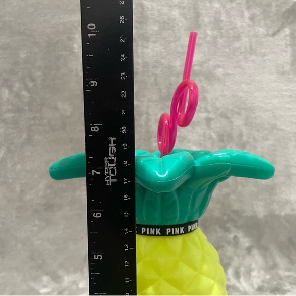 Victoria's Secret Yellow Pineapple Tumbler with Pink Straw - Picture 9 of 9